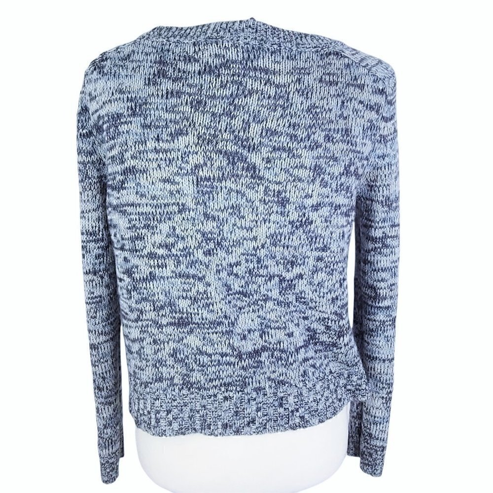 Women's Navy Blue White Soft & Cozy Sweater - Picture 3 of 5